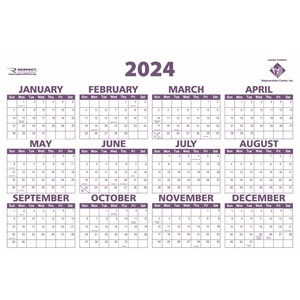 12 Month Laminated Wall Calendar